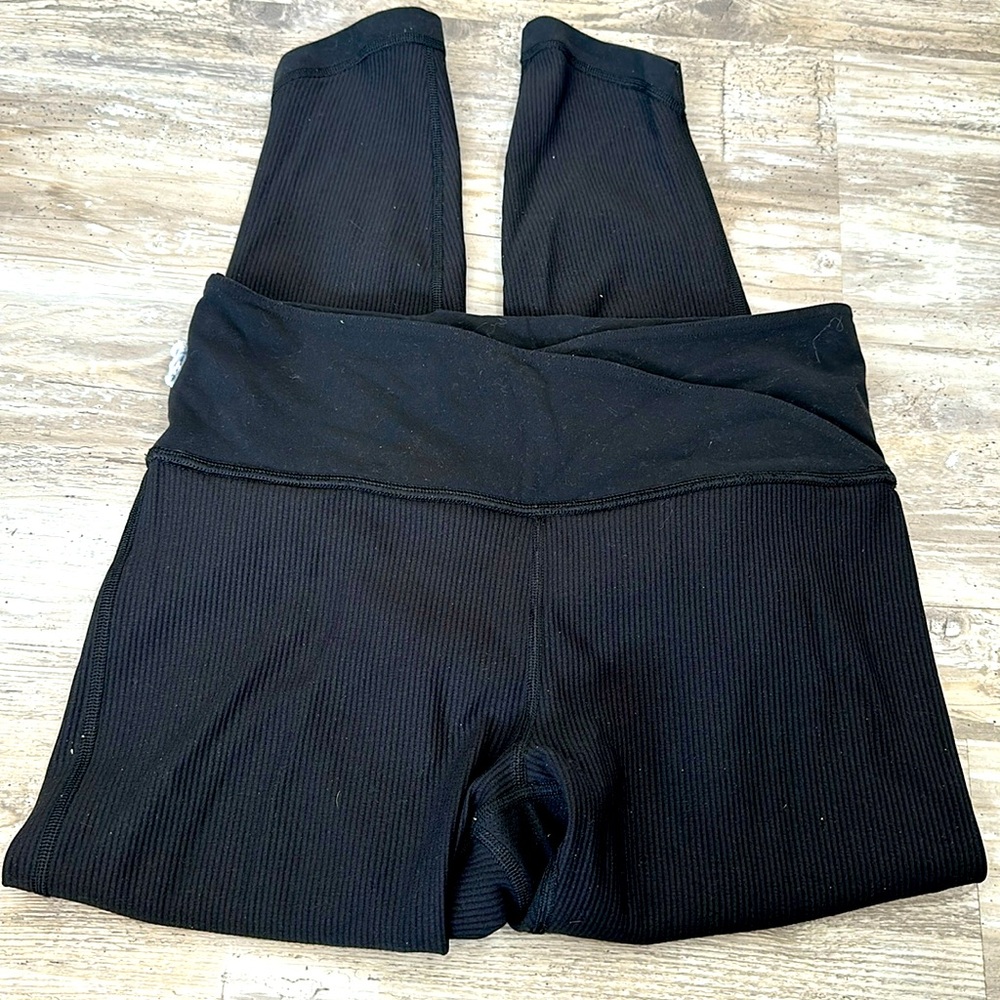 Athleta Classic Black Ribbed Leggings